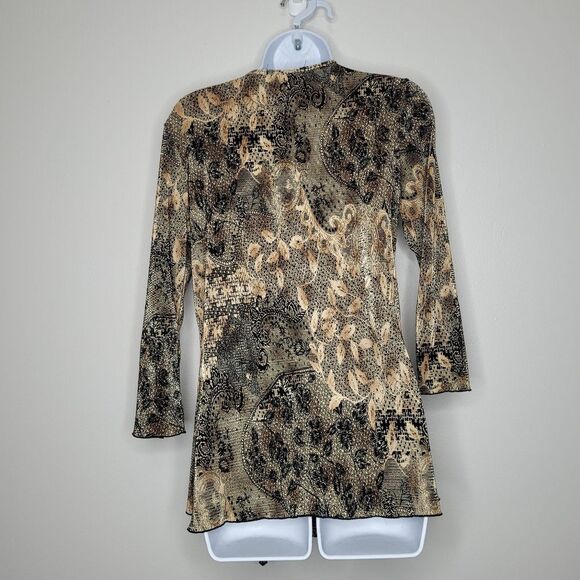 Vintage y2k grunge fairy patchwork v neck wrap asymmetrical blouse large - Picture 2 of 5